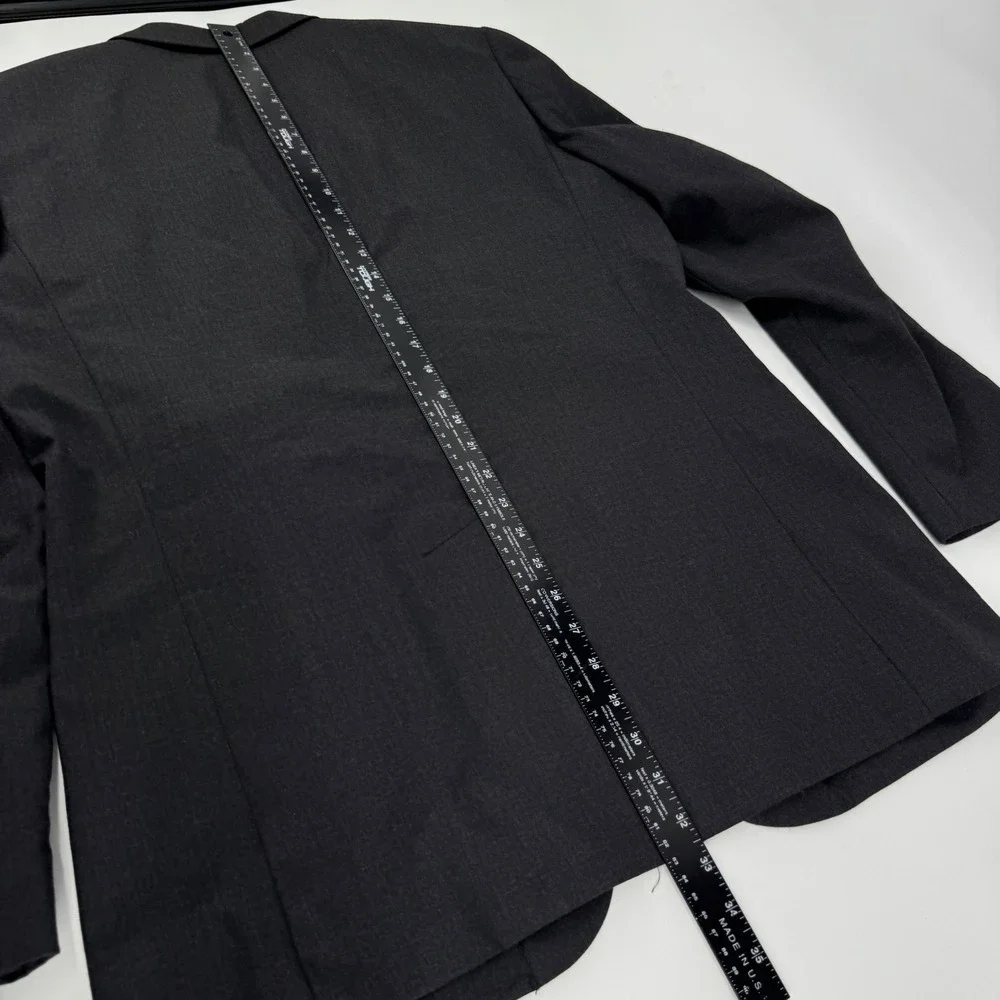 J.Crew Mens 2 Piece Suit Charcoal Gray 3 Button Blazer Trousers 42L